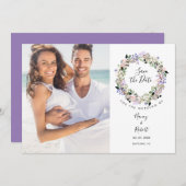 Foto Save the Date Elegante Blumengarten Einladung (Vorne/Hinten)