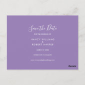 Foto Save the Date Elegantes Chic Lavendel Postkarte (Rückseite)