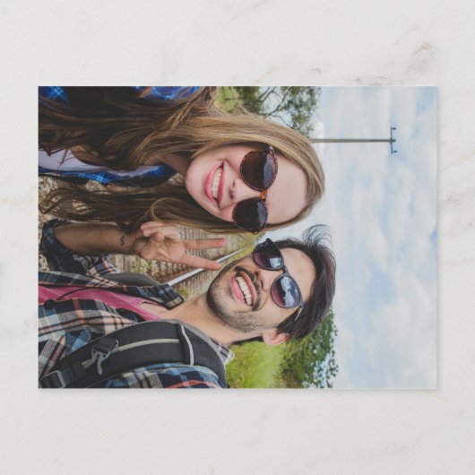 Foto Save the Date Elegantes Signaturskript Ankündigungspostkarte (Rückseite)