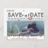 Foto Save the Date Foto Postkarte mit Kalender (Vorne/Hinten)