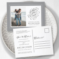 Foto Save the Date Graue und weiße Hochzeit