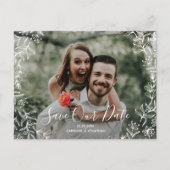 Foto Save the Date Handgezeichnet Petite Blume Postkarte (Vorderseite)