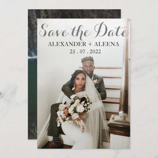 Foto Save the Date hochladen Ankündigung (Vorne/Hinten)