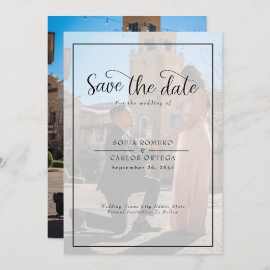 Foto Save the Date Hochzeit Einladung (Vorne/Hinten)