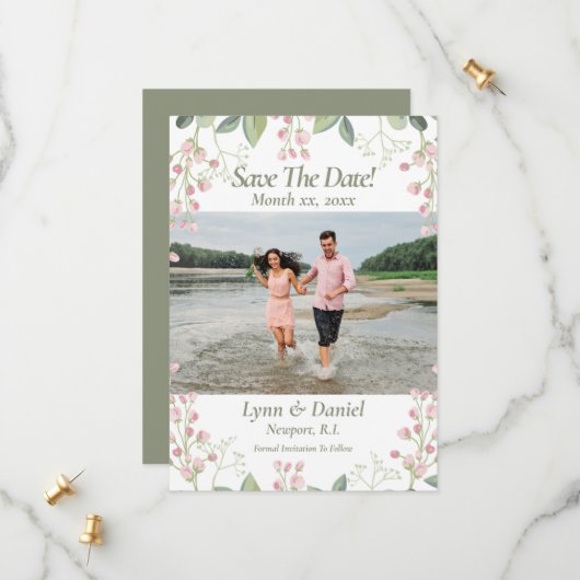 Foto Save the Date Hochzeitsankündigung (Vorderseite/Rückseite Beispiel)