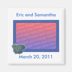 Foto Save the Date Hochzeitsmagnete, blaue Rose Magnet