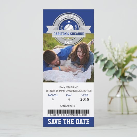 Foto Save the Date Hochzeitsportkarte (Stehend Vorderseite)