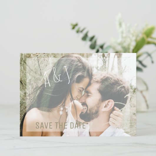 Foto Save the Date Hochzeitswebsite QR Code Invit Einladung (Stehend Vorderseite)