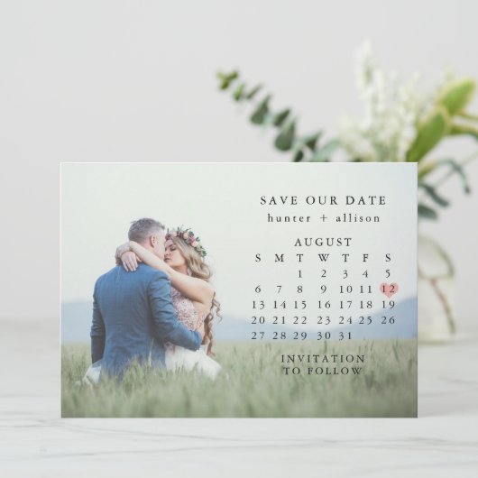 Foto Save the Date Kalender (Stehend Vorderseite)