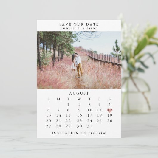 Foto Save the Date Kalender (Stehend Vorderseite)