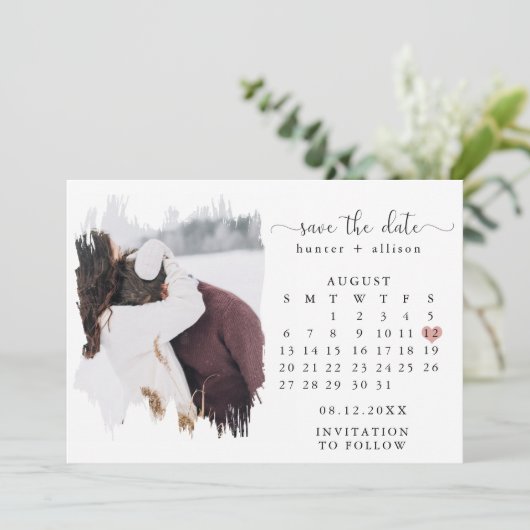 Foto Save the Date Kalender (Stehend Vorderseite)