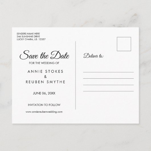 Foto Save the Date Kalender Gold Liebe Herz Postkarte (Rückseite)