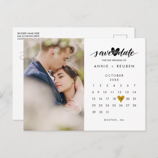 Foto Save the Date Kalender Rodelbahn mit Aussicht Ankündigungspostkarte (Vorne/Hinten)