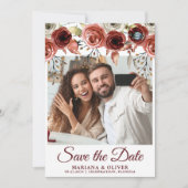 Foto Save the Date Karte Herbst Mix Blumenmuster (Vorderseite)