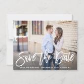Foto Save the Date Karte Horizontal, Moderne Schri (Vorderseite)