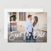 Foto Save the Date Karte Horizontal, Moderne Schri (Vorne/Hinten)