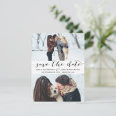 Foto Save the Date Karte mit zwei Bildern (Stehend Vorderseite)