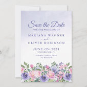 Foto Save the Date Karte Moderne rosa Blüte (Rückseite)