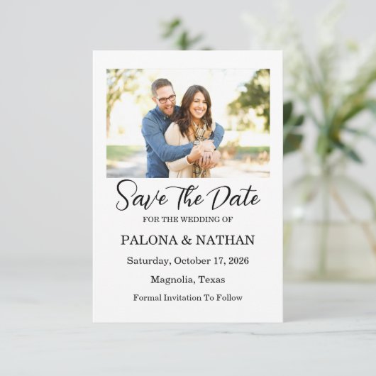 Foto Save the Date-Karte Save The Date (Stehend Vorderseite)