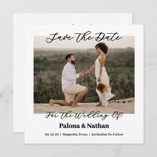 Foto Save the Date-Karte Save The Date (Vorne/Hinten)