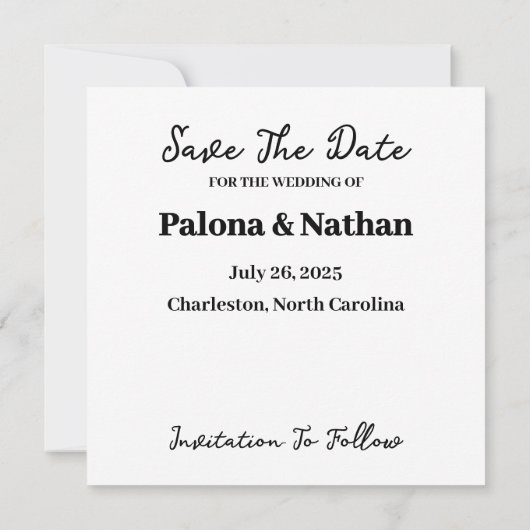 Foto Save the Date-Karte Save The Date (Rückseite)