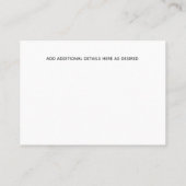 FOTO SAVE THE DATE Kleine Haushaltshochzeit Telefonnummerkarte (Rückseite)