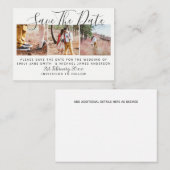 FOTO SAVE THE DATE Kleine Haushaltshochzeit Telefonnummerkarte (Vorne/Hinten)