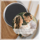 Foto Save the Date Magnet<br><div class="desc">Anpassbar Speichern Sie den Datums-Magneten mit einem Foto mit undurchsichtigem Bereich für Ihre Daten.</div>