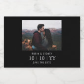 Foto | SAVE THE DATE | Mini-Etikett l Schwarz Schaumweinetikett (Einzelnes Label)