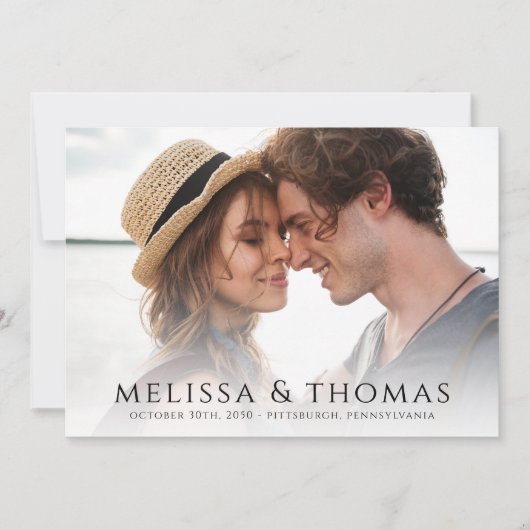 Foto Save the Date Minimalistischer QR-Code (Vorderseite)