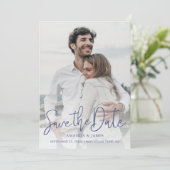 Foto Save the Date mit EleganBlue Typografie (Stehend Vorderseite)