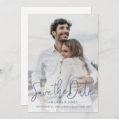 Foto Save the Date mit EleganBlue Typografie (Vorne/Hinten)