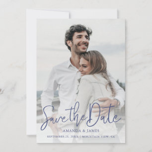 Foto Save the Date mit EleganBlue Typografie