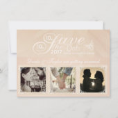 Foto Save the Date mit Monogramm bluten Einladung (Rückseite)