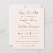 Foto Save the Date mit Rosa Rose (Rückseite)