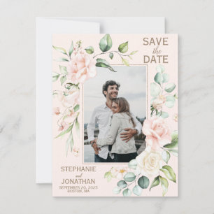 Foto Save the Date mit Rosa Rose