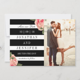 Foto Save the Date mit schwarzen und weißen Streif