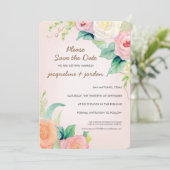 Foto Save the Date Moderne Aquarellblume Einladung (Stehend Vorderseite)