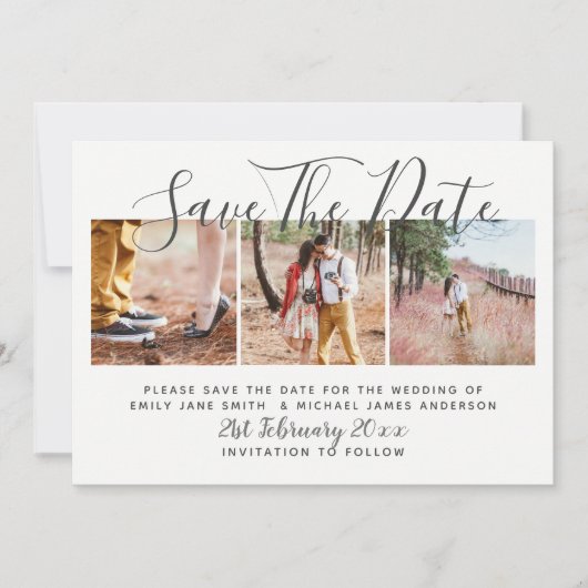 FOTO SAVE THE DATE Moderne Hochzeit Einladung (Vorderseite)