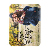 Foto Save the Date Moderne Pinselschrift Magnet (Vertikal)