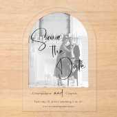 Foto Save the Date Moderne Skripthochzeit Acryleinladungen (Vorderseite)