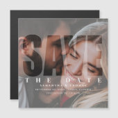 Foto Save the Date Moderne Typografie Magnetic Magnetkarte (Vorne/Hinten)