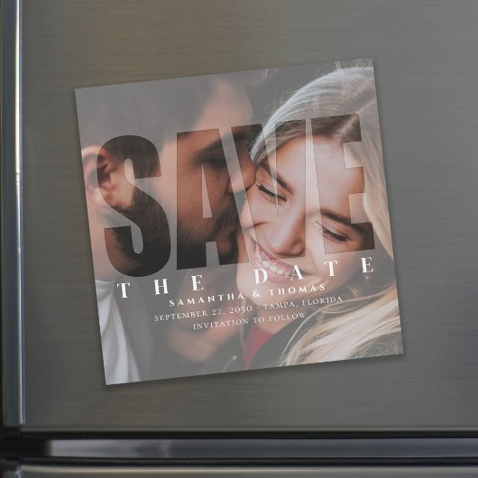 Foto Save the Date Moderne Typografie Magnetic Magnetkarte