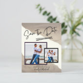 FOTO Save the Date - Modernes, handgeschriebenes S (Stehend Vorderseite)