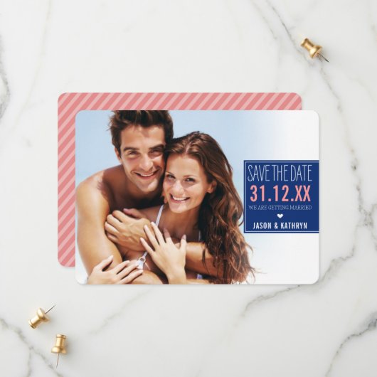 FOTO SAVE THE DATE Ober gekrönte Stripkoralle (Vorderseite/Rückseite Beispiel)