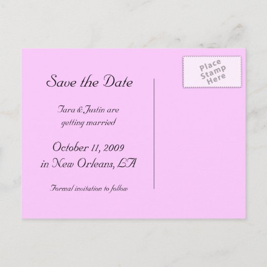 Foto Save the Date Postkarte (Rückseite)