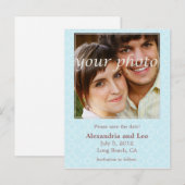 Foto Save the Date Postkarte - Aqua (Vorne/Hinten)