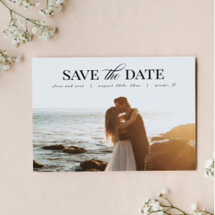 Foto Save the Date Postkarte, Elegant Postkarte