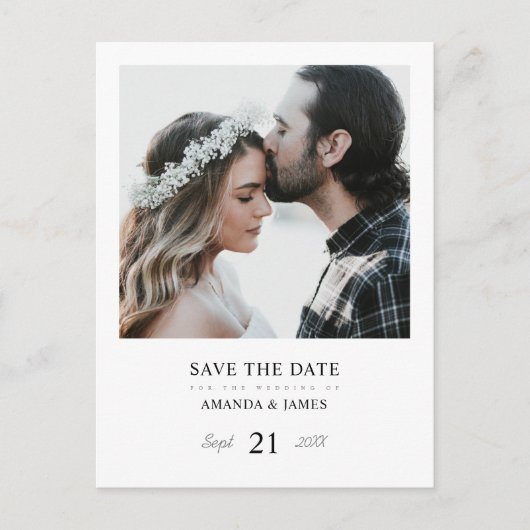 Foto Save the Date Postkarte mit Kalender (Vorderseite)