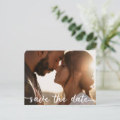 Foto Save the Date Postkarte - Terracotta (Stehend Vorderseite)